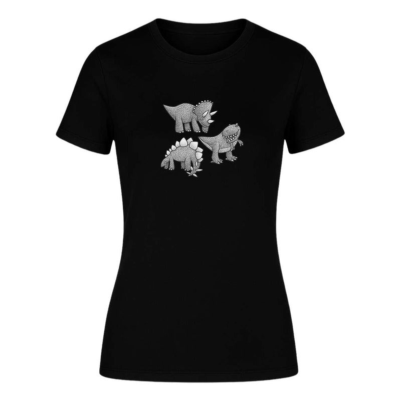 Playera "Dinosaurios" Triceratops Stegosaurio T-Rex - Dama