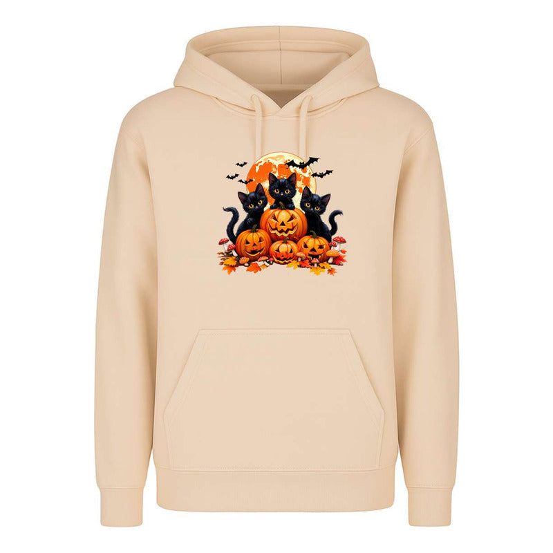 Sudadera Gatos Con Calabazas Halloween Tierno Fiesta Unisex