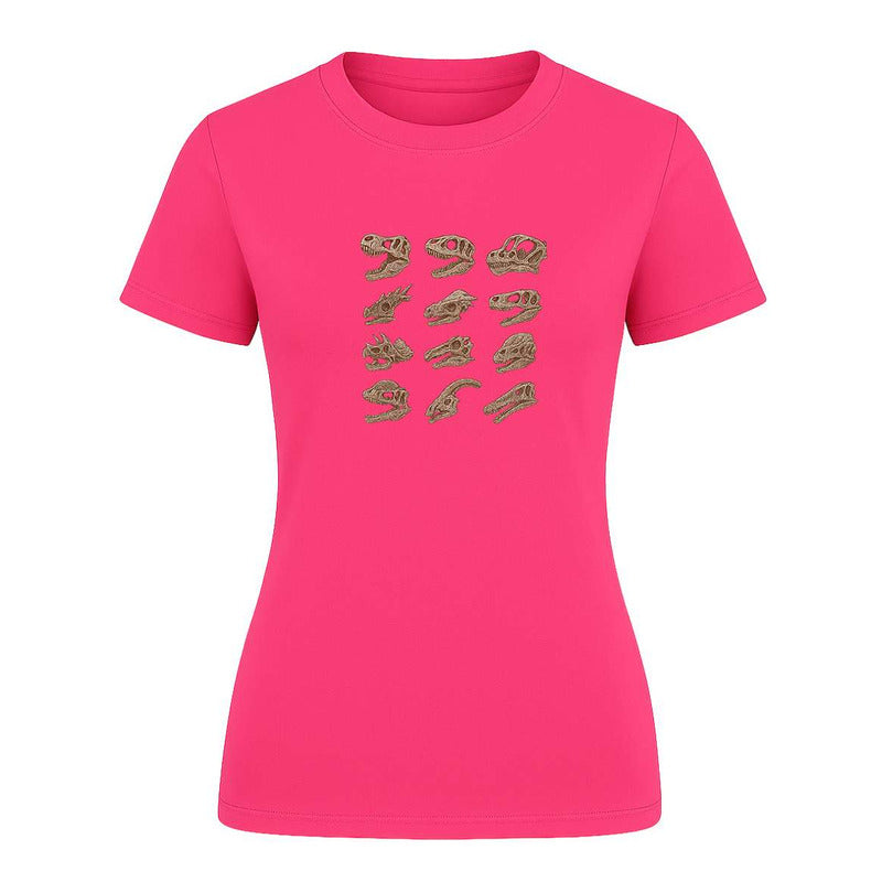 Playera "Cráneos de Dinosaurio" Fósiles - Dama