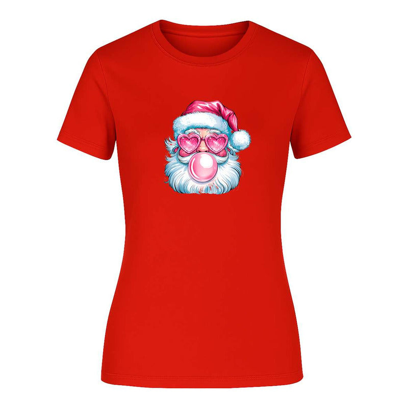 Playera Santa Cool Lentes Corazón Chicle Divertida Dama