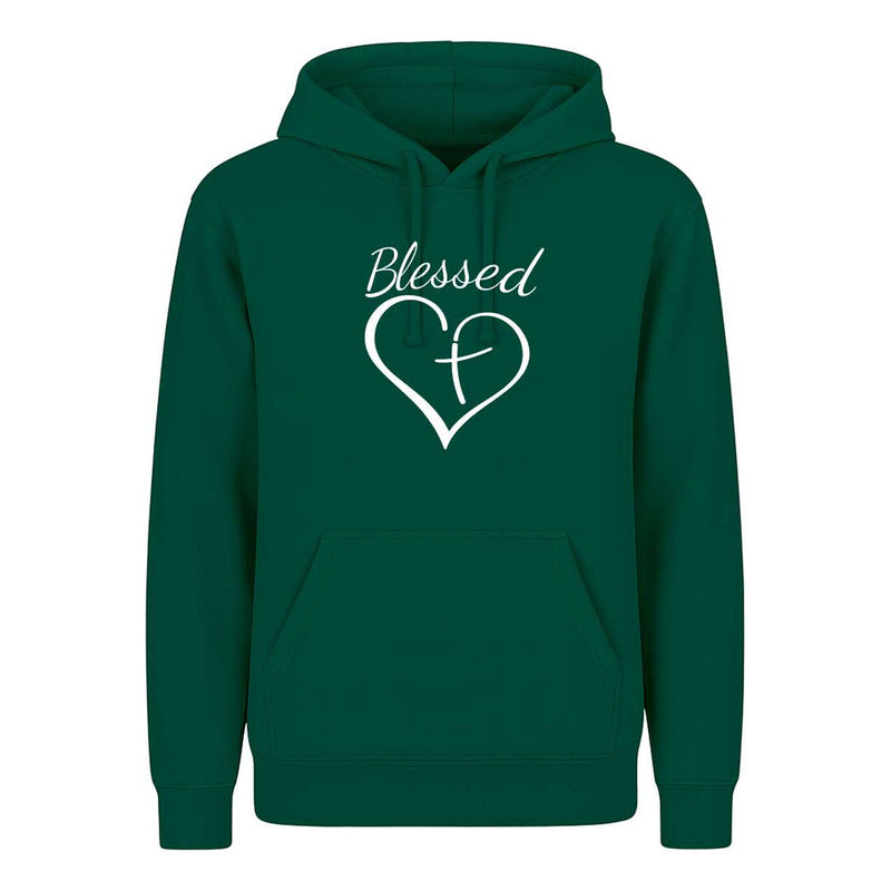 Sudadera Blessed Corazón Con Cruz Fe Y Devoción Unisex