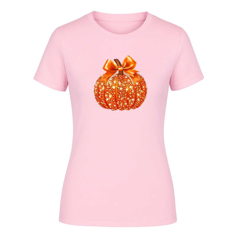 Playera Calabaza Brillante Con Lazo Halloween Fiesta De Dama