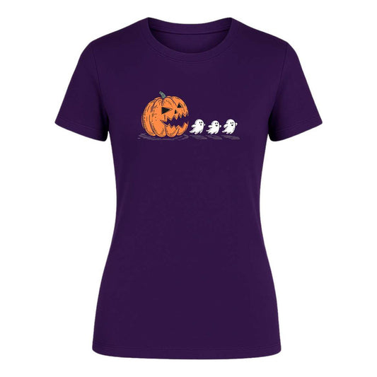 Playera "Halloween Pacman" Calabaza y Fantasmas - Dama