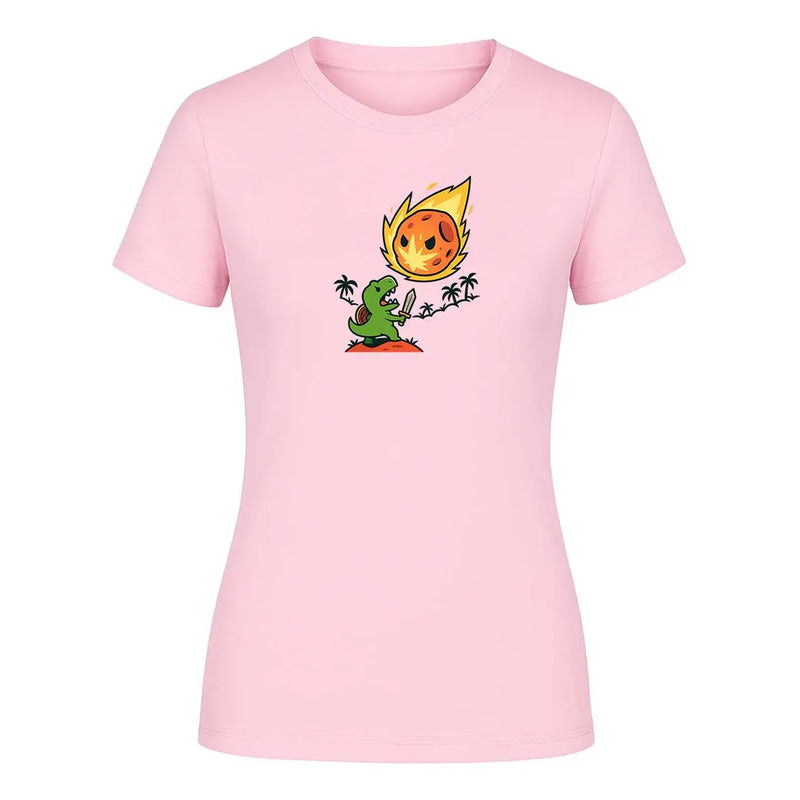 Playera "Dinosaurio vs Asteroide" Humor - Dama