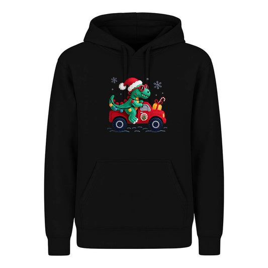 Sudadera Dinosaurio Navideño Efecto Bordado Regalo Unisex
