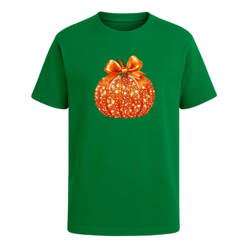 Playera Calabaza Brillante Lazo Halloween Fiesta Infantil