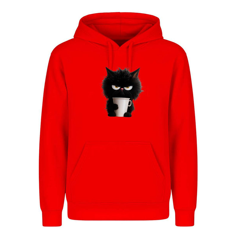 Sudadera Gato Enojado Con Café Broma Divertida Infantil
