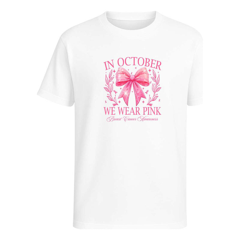 Playera In October We Wear Pink Cáncer De Mama Infantil