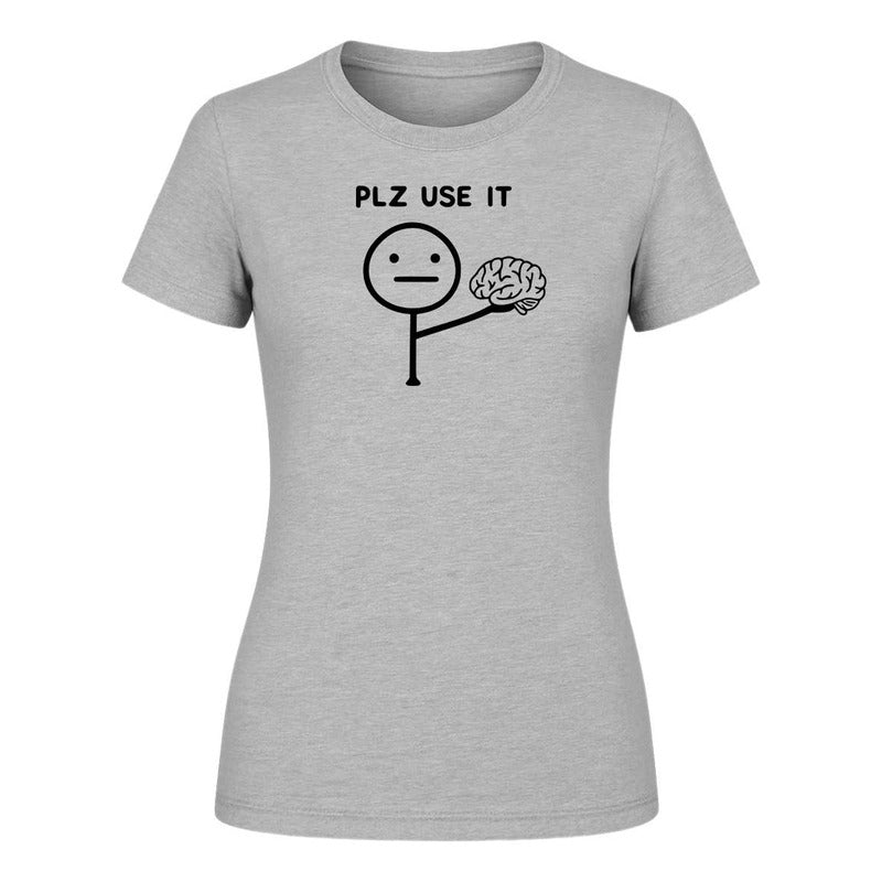 Playera "Plz Use It" Frase Sarcasmo - Dama