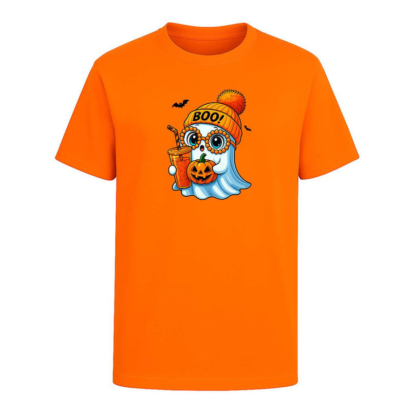 Playera Fantasma Gorro Calabaza Kawaii - Infantil