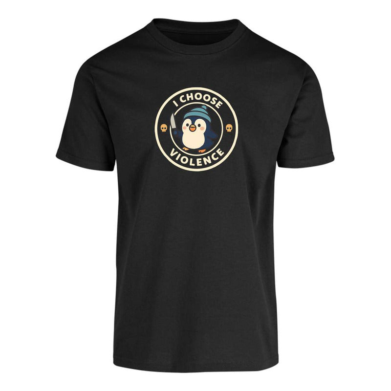 Playera Pingüino I Choose Violence Diseño Divertido Unisex