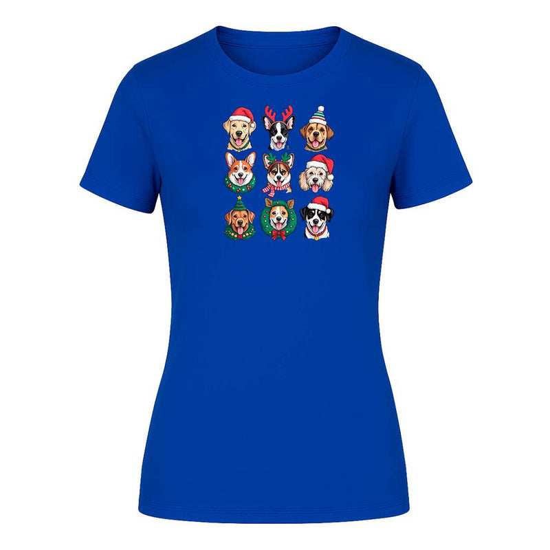 Playera Perros Navideños Dog Lover Santa Regalo De Dama
