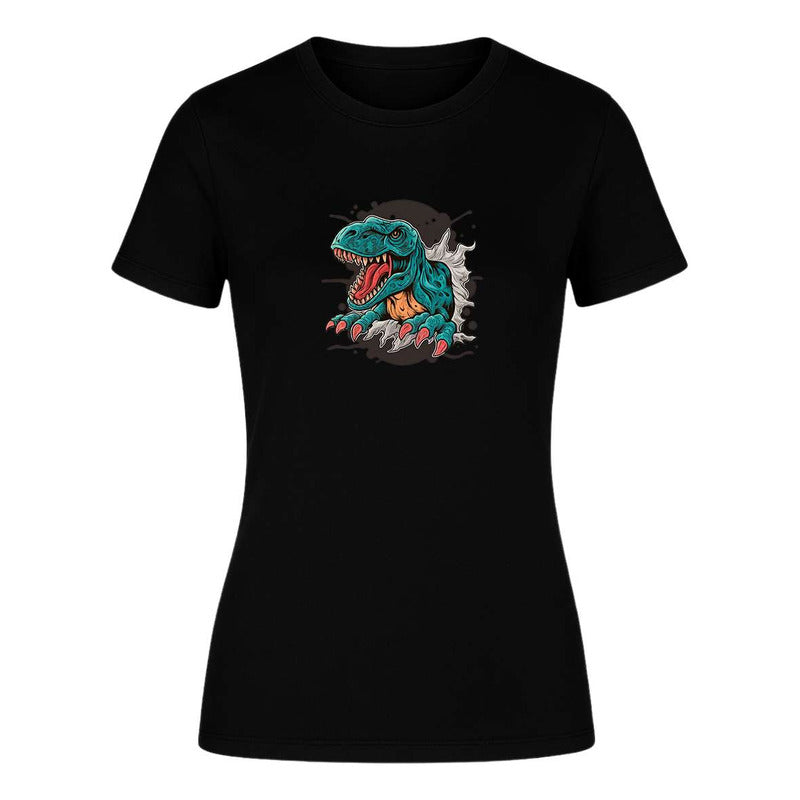 Playera "T-Rex Rasgando" Efecto Visual - Dama