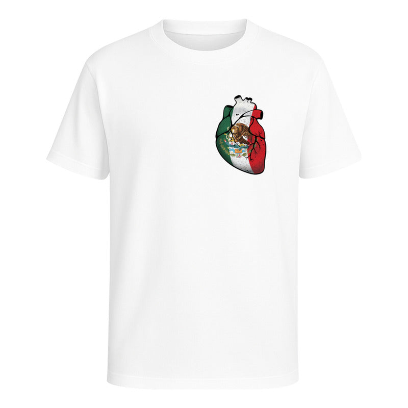 Playera "Corazón Mexicano" Bandera Tricolor - Hombre