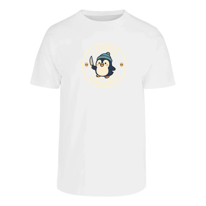 Playera Pingüino I Choose Violence Diseño Divertido Unisex