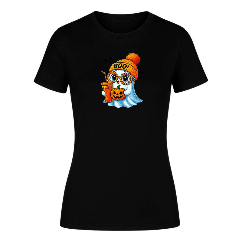 Playera Fantasma Gorro Halloween Calabaza Kawaii De Dama
