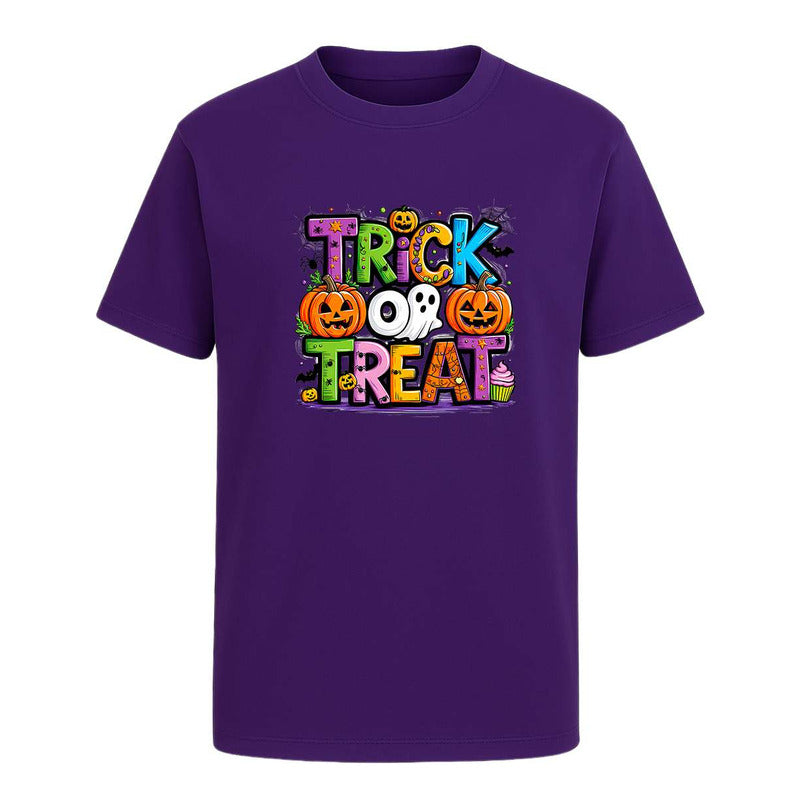 Playera Trick Or Treat Unisex Fantasma Y Calabazas Halloween