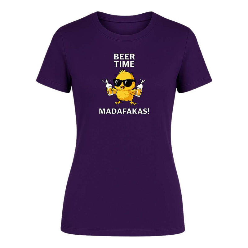 Playera "Beer Time" Pollito Humor - Dama