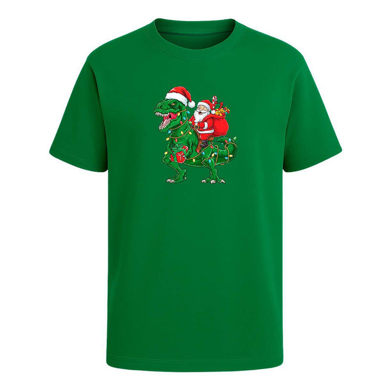 Playera Santa En T Rex Navideño Regalo Divertida Infantil