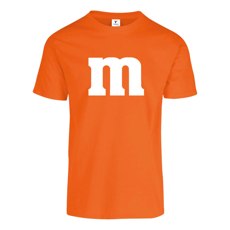 Playera KreaLab M&M para caballero, diseño nuevo en color vibrante, tela cómoda y moderna, vista frontal de la camiseta.