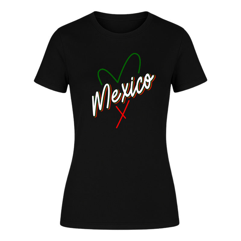 Playera "México Corazón Trazado" Patrio - Dama