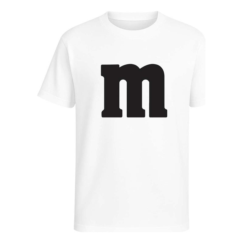 Playera M&M disfraz divertido infantil y juvenil de la marca KreaLab, colorida y con diseño de personajes M&M.