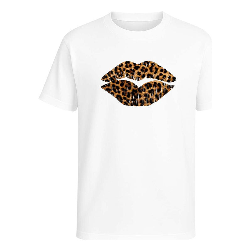 Playera Labios Animal Print Beso Sexy Moda Fiesta Infantil
