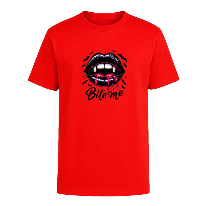Playera Bite Me Vampiro Labios Sangre Halloween Infantil
