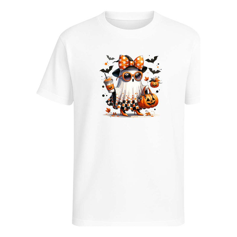 Playera Fantasma Con Gafas Y Café - Infantil