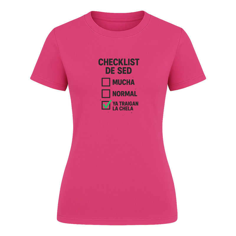 Playera "Checklist de Sed" Cerveza - Dama