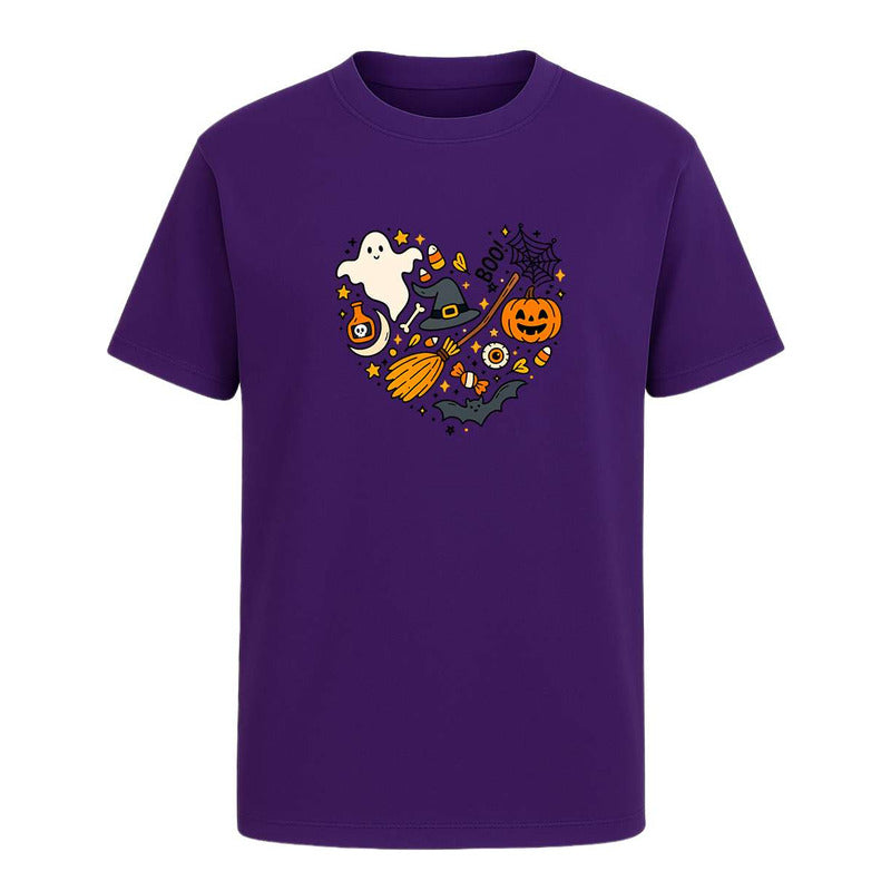 Playera Corazón Halloween Bruja Escoba Boo Regalo Infantil