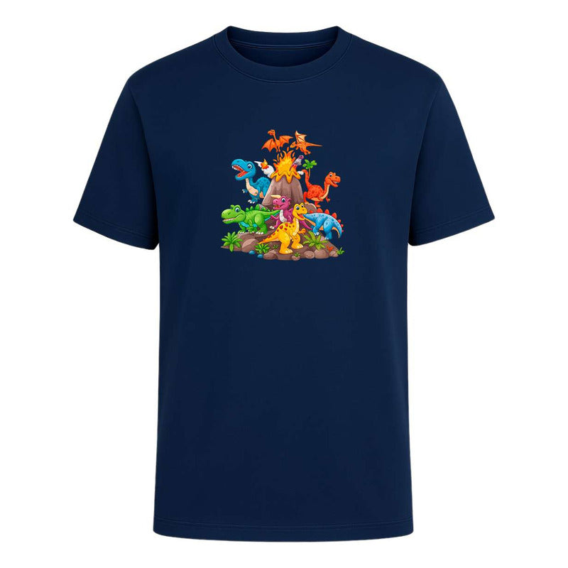 Playera "Dinosaurios con Volcán Eruptivo" - Infantil