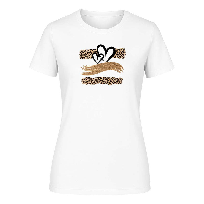 Playera "Corazones Animal Print" Leopardo - Dama