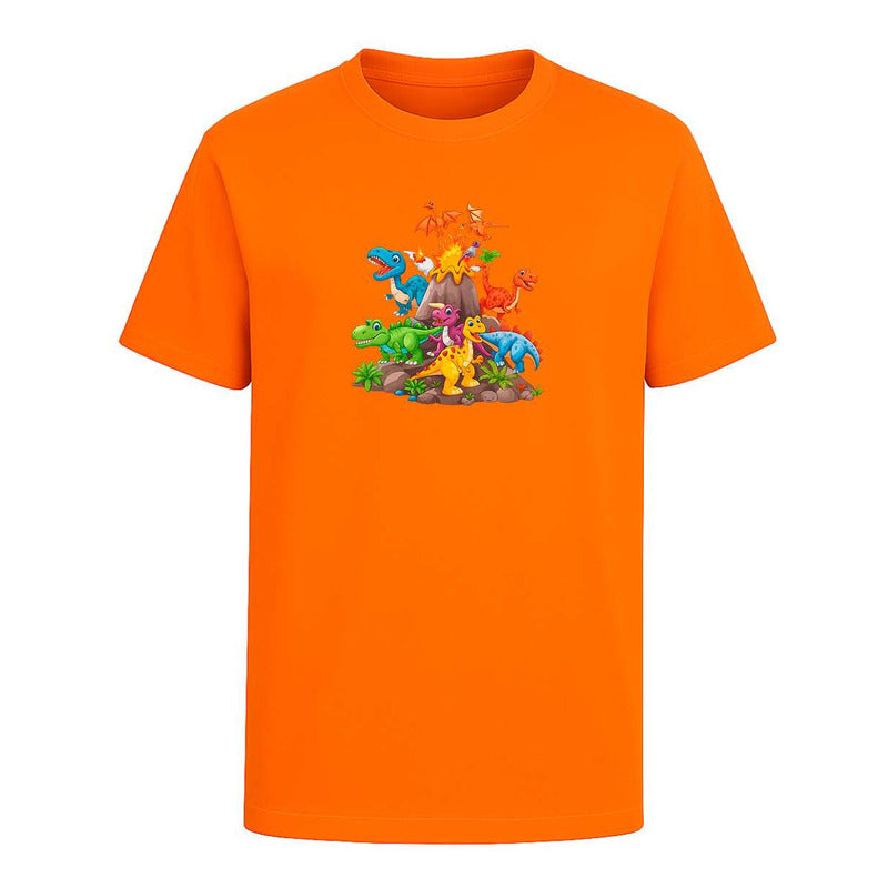 Playera "Dinosaurios con Volcán Eruptivo" - Infantil