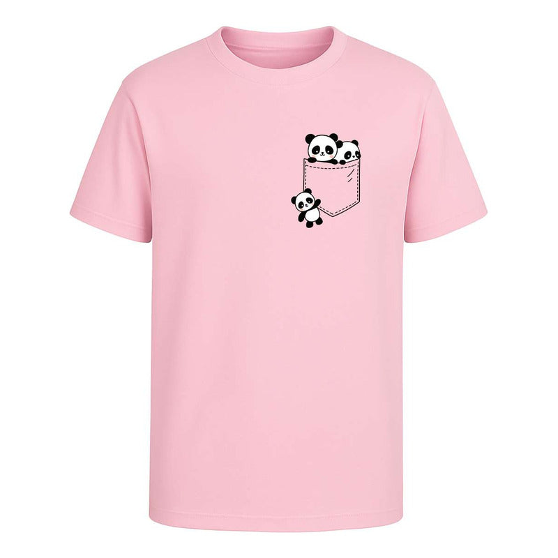 Playera "Pandas En Bolsillo Kawaii" - Infantil