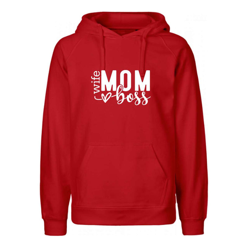 Sudadera Mom Wife Boss Con Corazón  Regalo Mamá Moderna