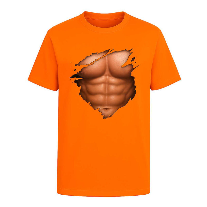Playera "Abdomen Marcado" Efecto Rasgado - Hombre