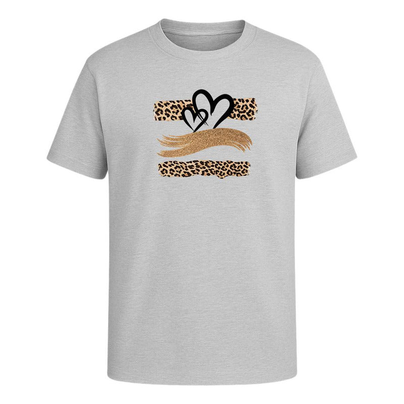 Playera Corazones Animal Print Leopardo Amor Regalo Unisex