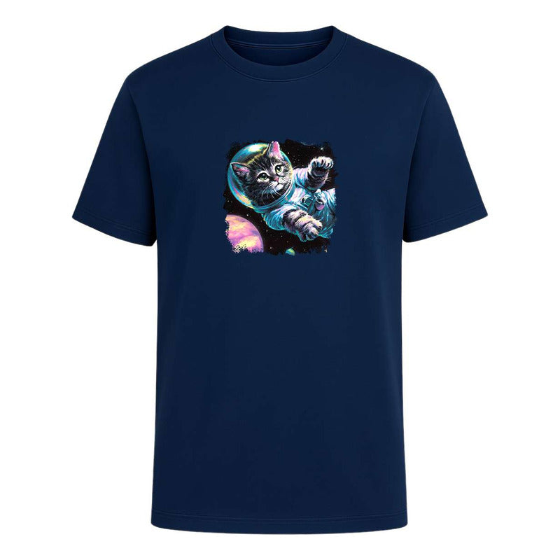 Playera "Gato Astronauta" Galaxia Acuarela - Hombre