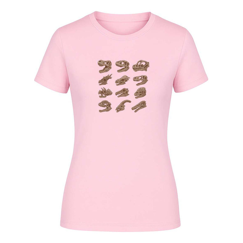 Playera "Cráneos de Dinosaurio" Fósiles - Dama