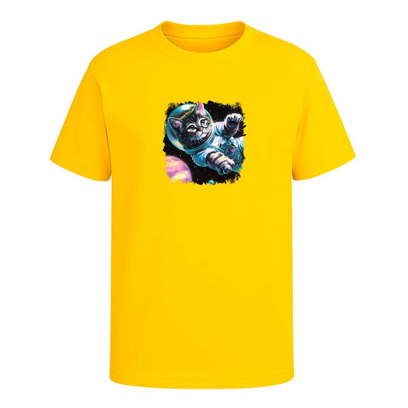 Playera "Gato Astronauta" Galaxia Acuarela - Hombre