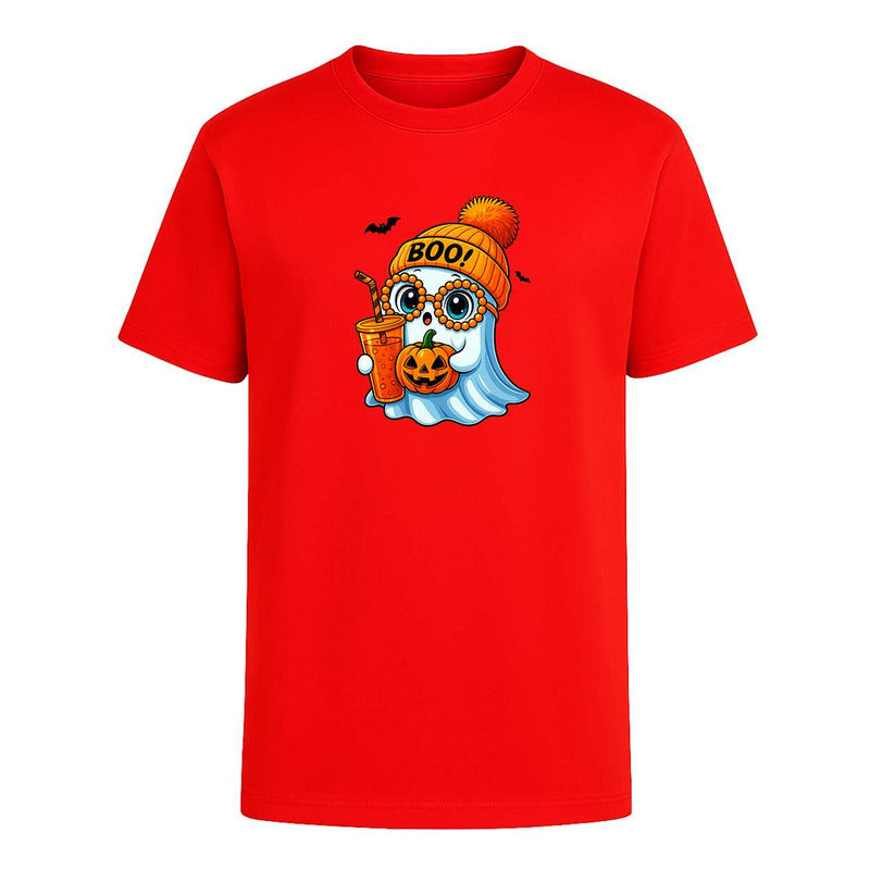 Playera Fantasma Gorro Calabaza Kawaii - Infantil