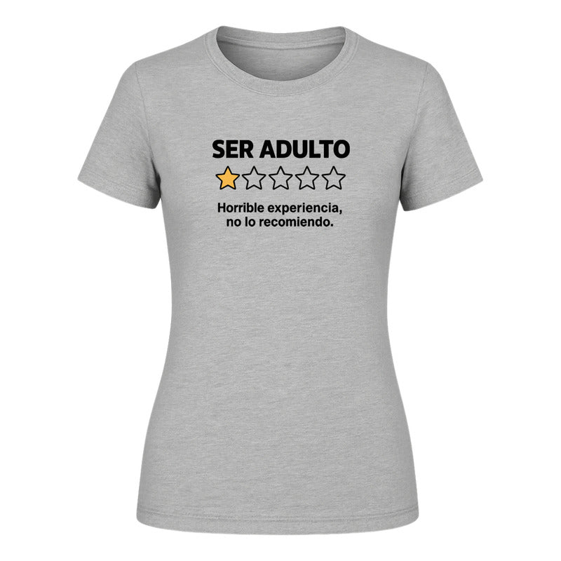 Playera Mujer Ser Adulto 1 Estrella Frase Divertida
