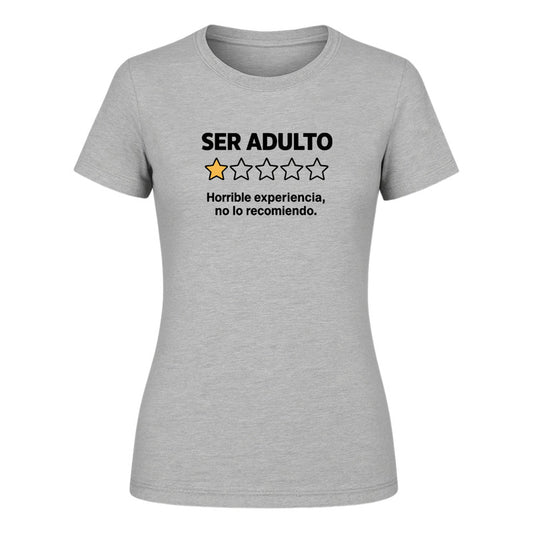 Playera Mujer Ser Adulto 1 Estrella Frase Divertida