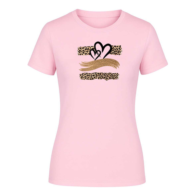 Playera "Corazones Animal Print" Leopardo - Dama
