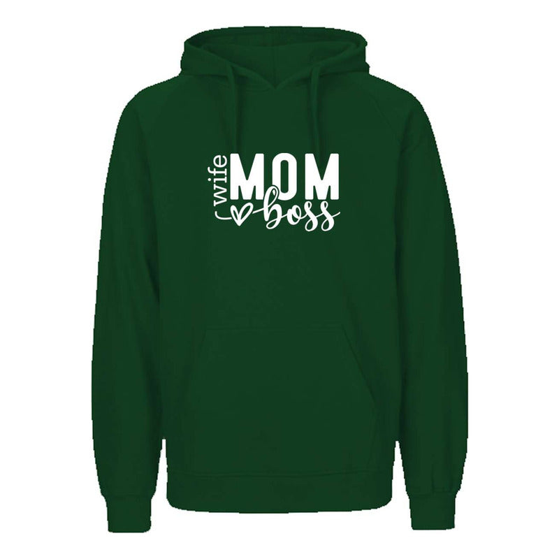 Sudadera Mom Wife Boss Con Corazón  Regalo Mamá Moderna