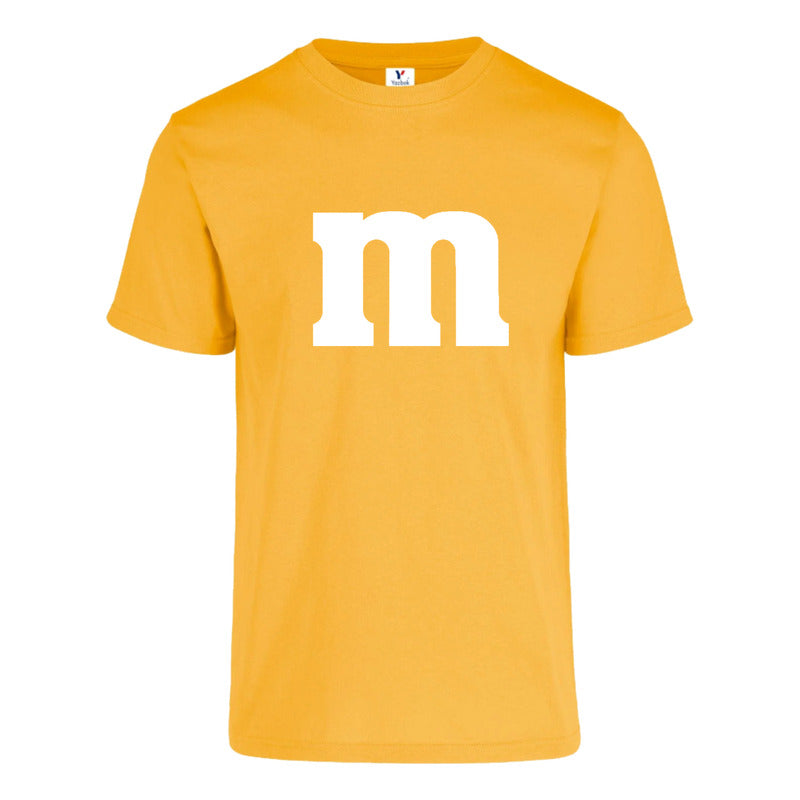 Playera KreaLab M&M para caballero, diseño nuevo en color vibrante, tela cómoda y moderna, vista frontal en la imagen.