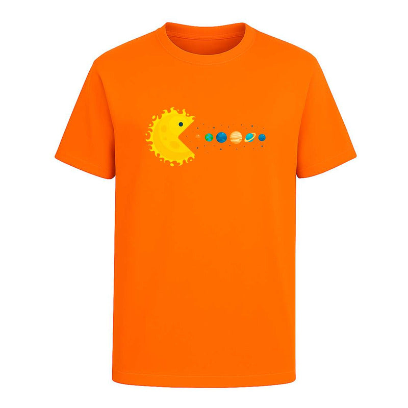 Playera Sol Pacman Sistema Solar Meme Espacio Unisex