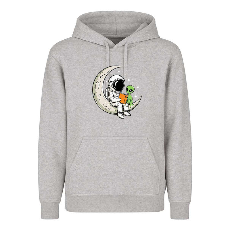Sudadera Astronauta Y Alien En Luna Lectura Kawaii Infantil
