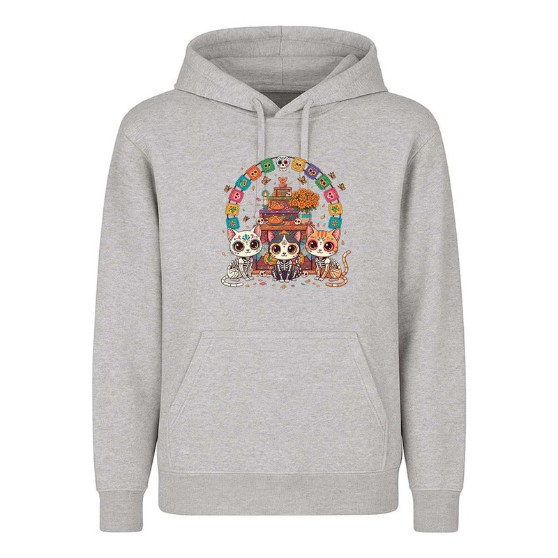Sudadera Gatos Día De Muertos Ofrenda Mexicana Divertida
